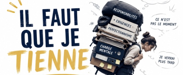 Illustration sur les injonctions internes et la charge mentale liées aux risques psychosociaux au travail